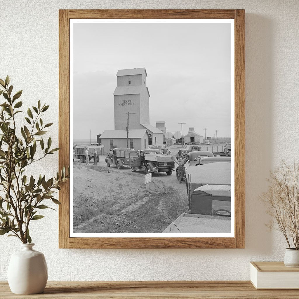 Trucks at Wheat Elevator Amarillo Texas July 1939