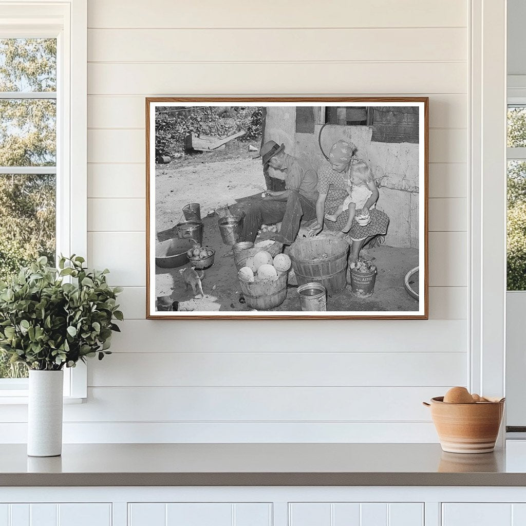 Family Sorting Overripe Fruit in Oklahoma City 1939