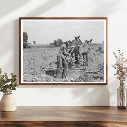 Tenant Farmer Adjusts Harrow Muskogee Oklahoma July 1939