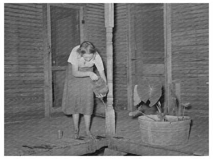 Vintage 1939 Oklahoma Farmhouse Front Porch Scene