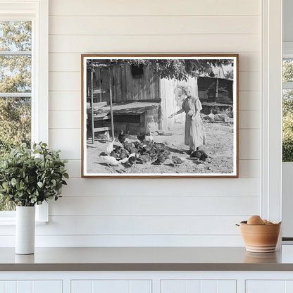 Woman Feeding Chickens on Tenant Farm Oklahoma 1939