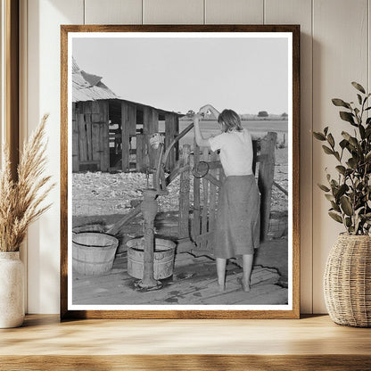 Muskogee Oklahoma Sharecroppers Daughter Water Pump 1939