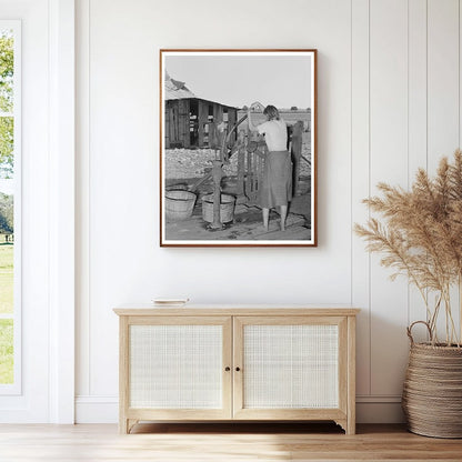 Muskogee Oklahoma Sharecroppers Daughter Water Pump 1939