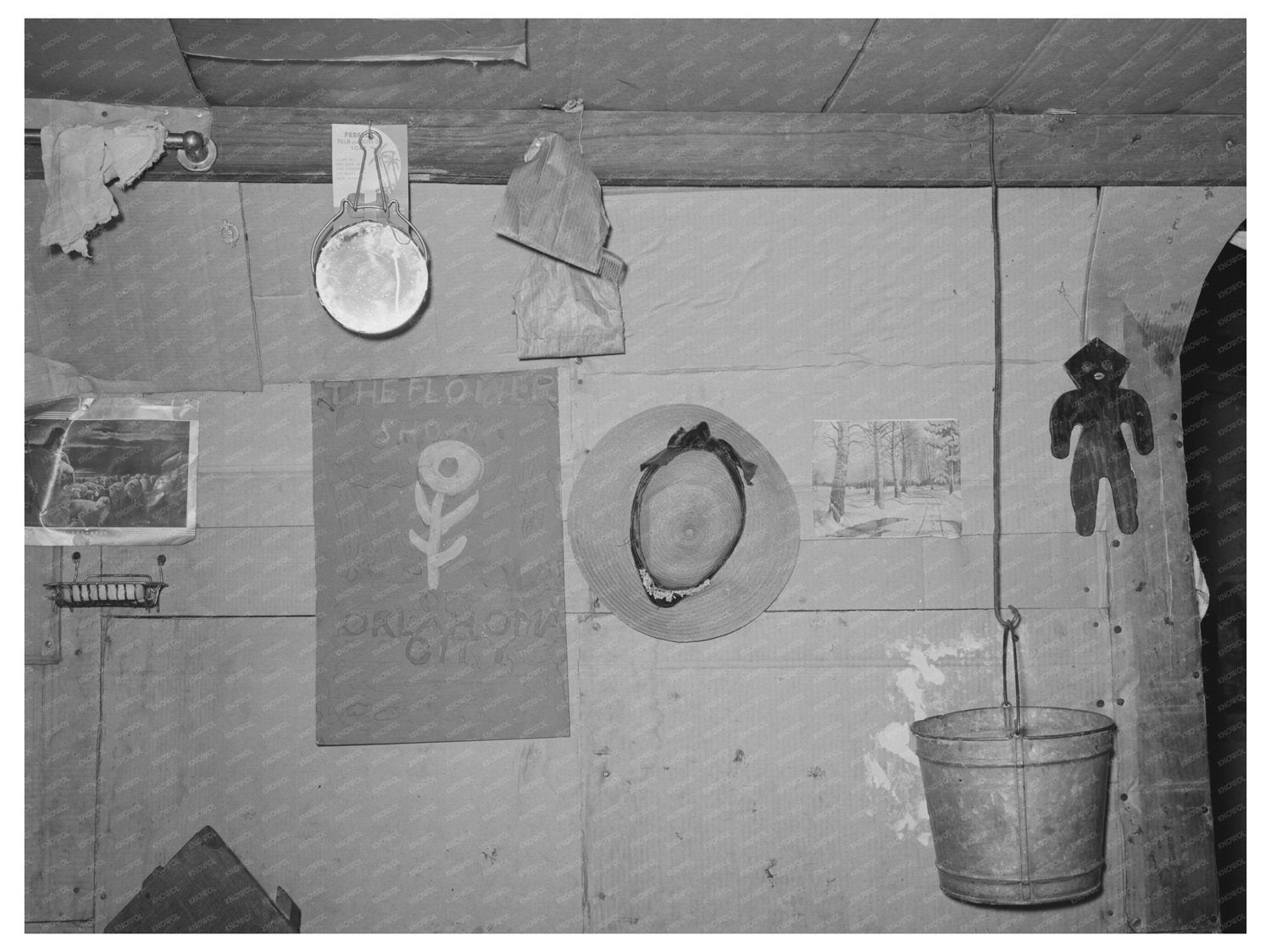 Interior of Mays Avenue camp shack July 1939