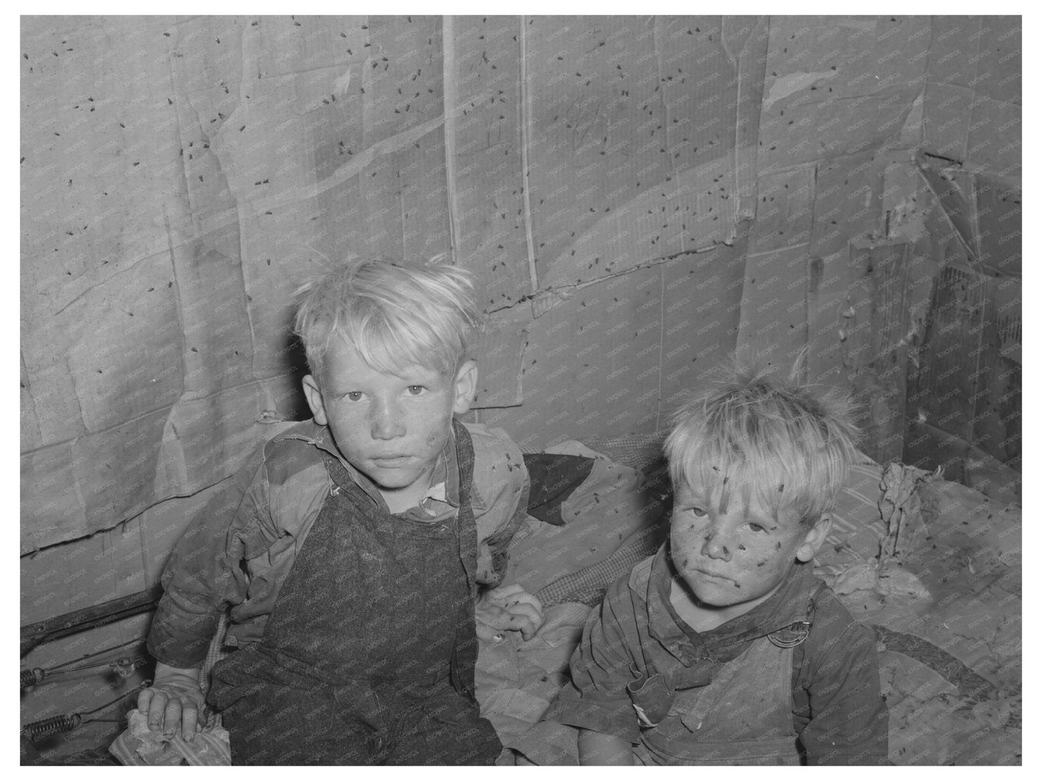 Mays Avenue Camp Children in Shack Oklahoma City 1939