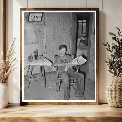 Tenant Farmers Son Reading Newspaper July 1939
