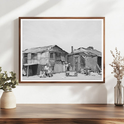 Family Outside Shack Home in Mays Avenue Camp 1939