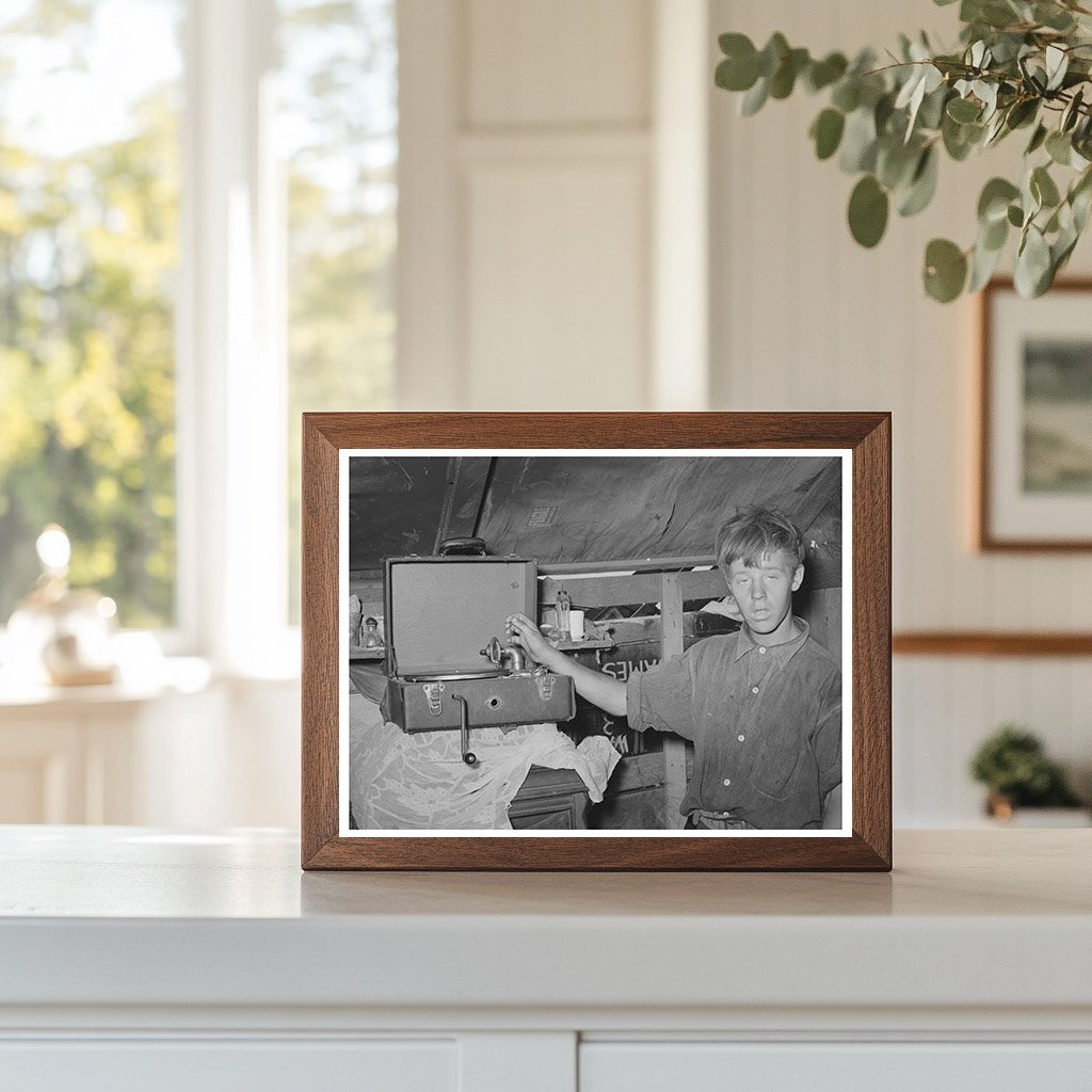 Young Boy Outside Camp Mays Avenue Oklahoma City 1939
