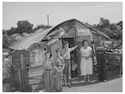 Family in Makeshift Shack Near Mays Avenue Camp 1939