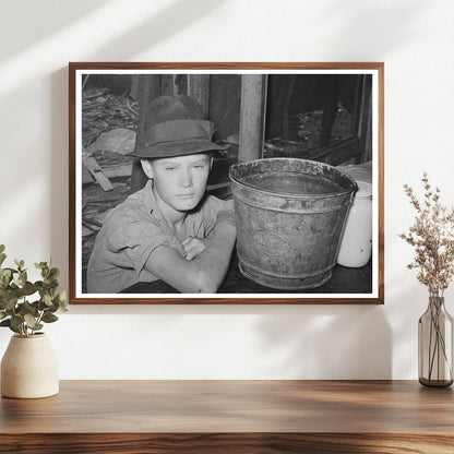 Boy at Table in Oklahoma City Shack July 1939