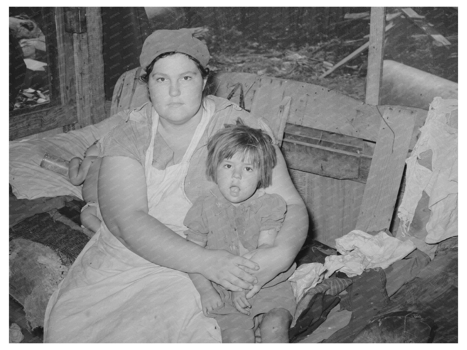 Mother and Child at Camp in Oklahoma City 1939