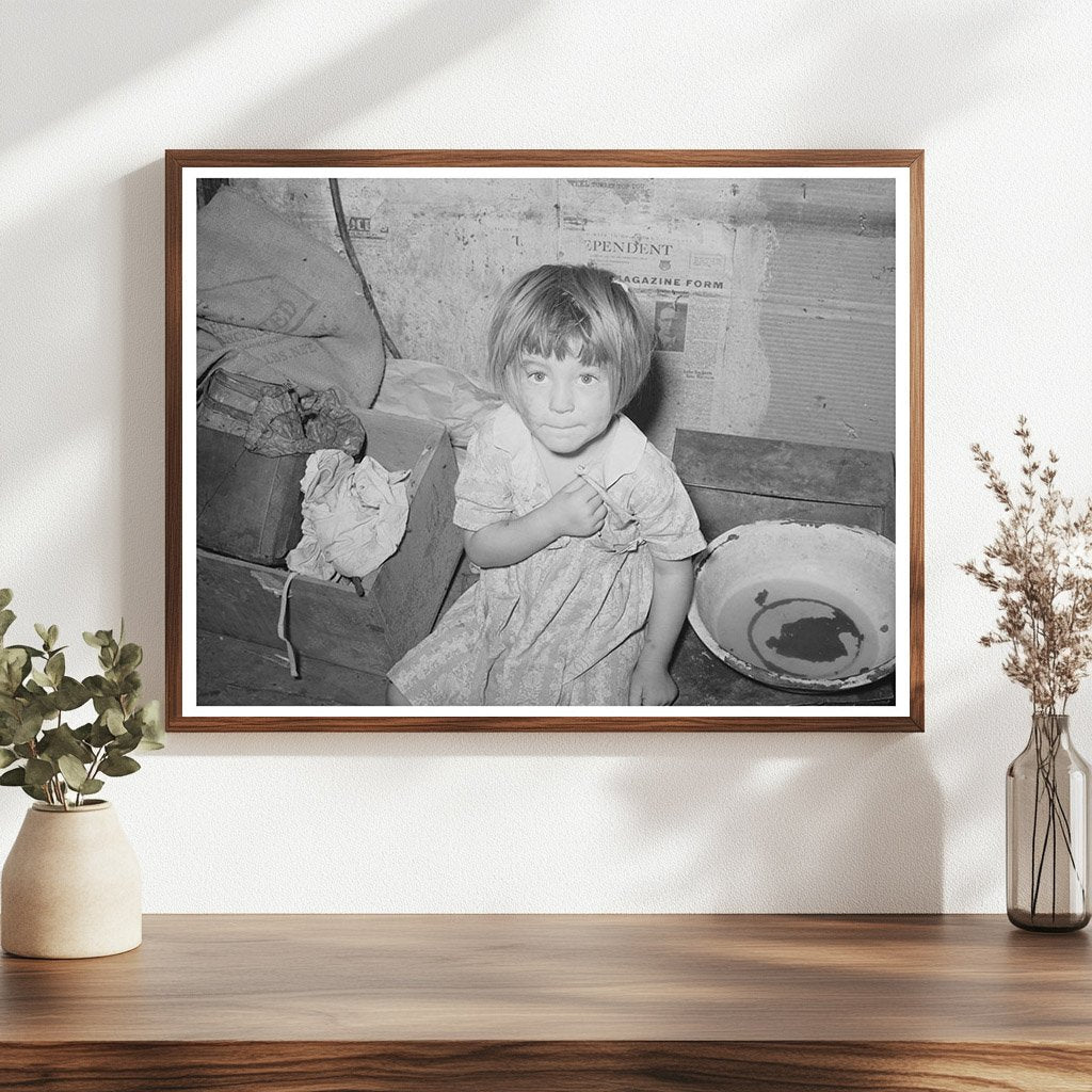 Young Girl in Shack Home Oklahoma City July 1939