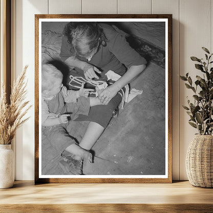 Mother Cares for Sons Injured Toe July 1939 Oklahoma City