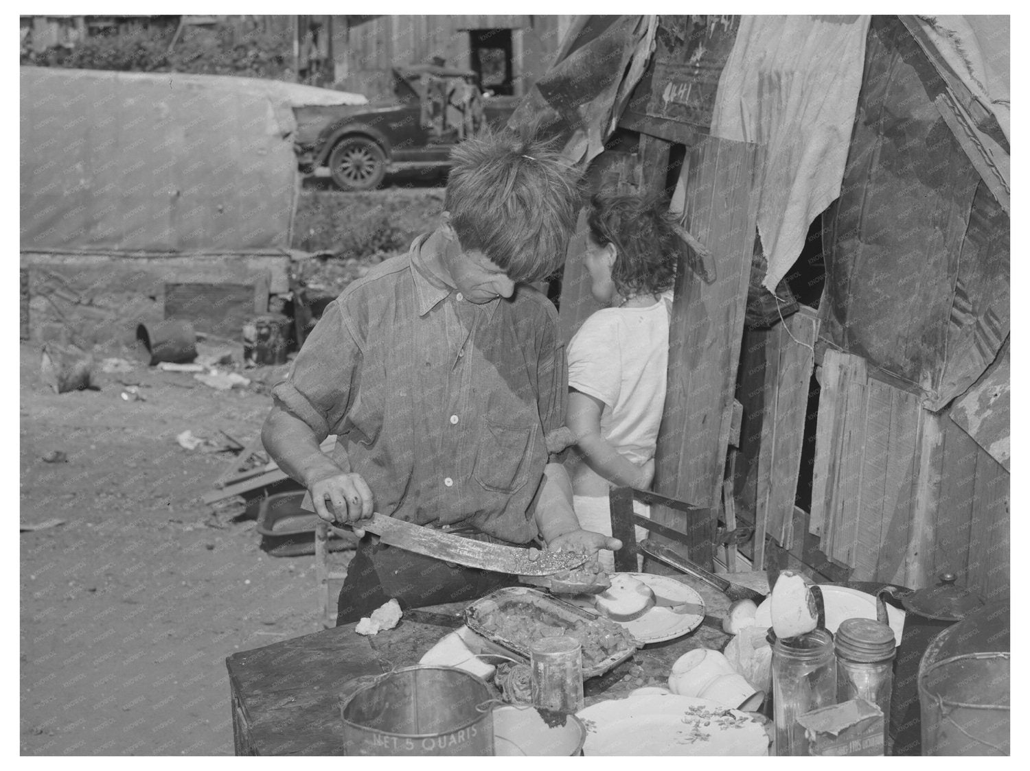 Oklahoma City Food Distribution Scene from 1944