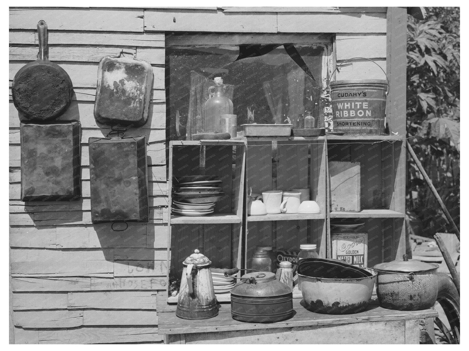 Pans and Outdoor Kitchen Cupboard Oklahoma City 1939