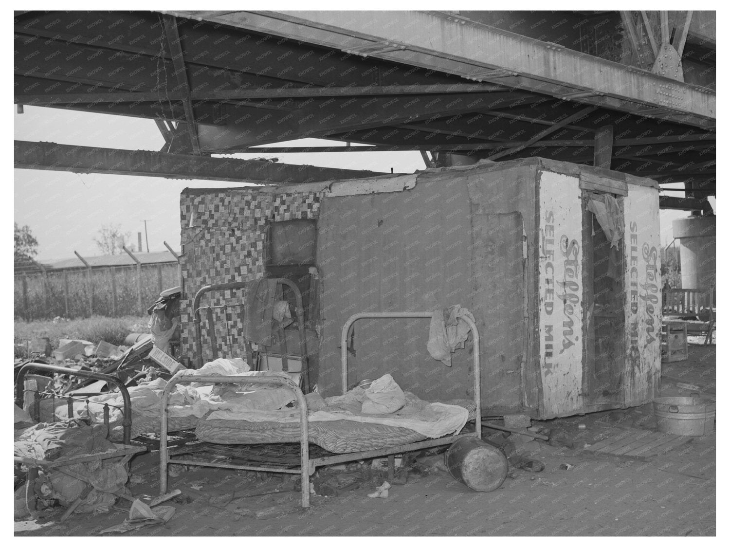 Shack Home Under Mays Avenue Camp Bridge Oklahoma City 1939