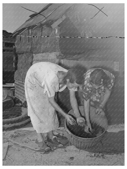 Mother and Daughter Sorting Crawfish in Oklahoma City 1939