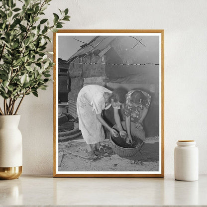 Mother and Daughter Sorting Crawfish in Oklahoma City 1939