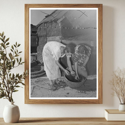 Mother and Daughter Sorting Crawfish in Oklahoma City 1939