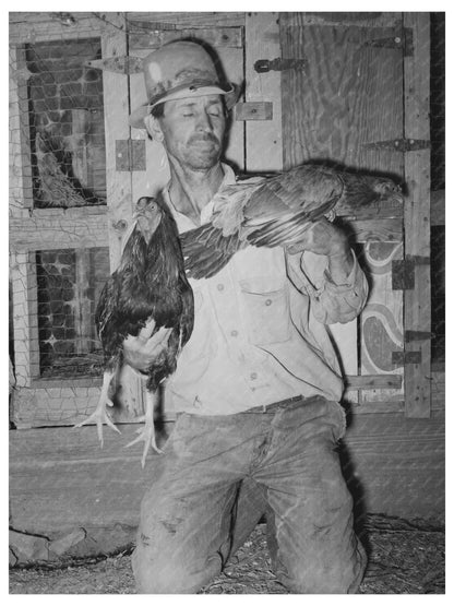 Oklahoma City resident with fighting cocks July 1939