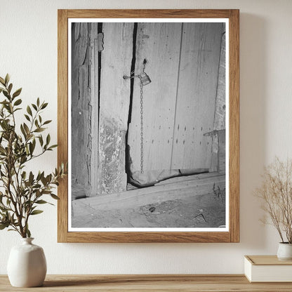 Locked Door of Shack at Mays Avenue Camp Oklahoma 1939