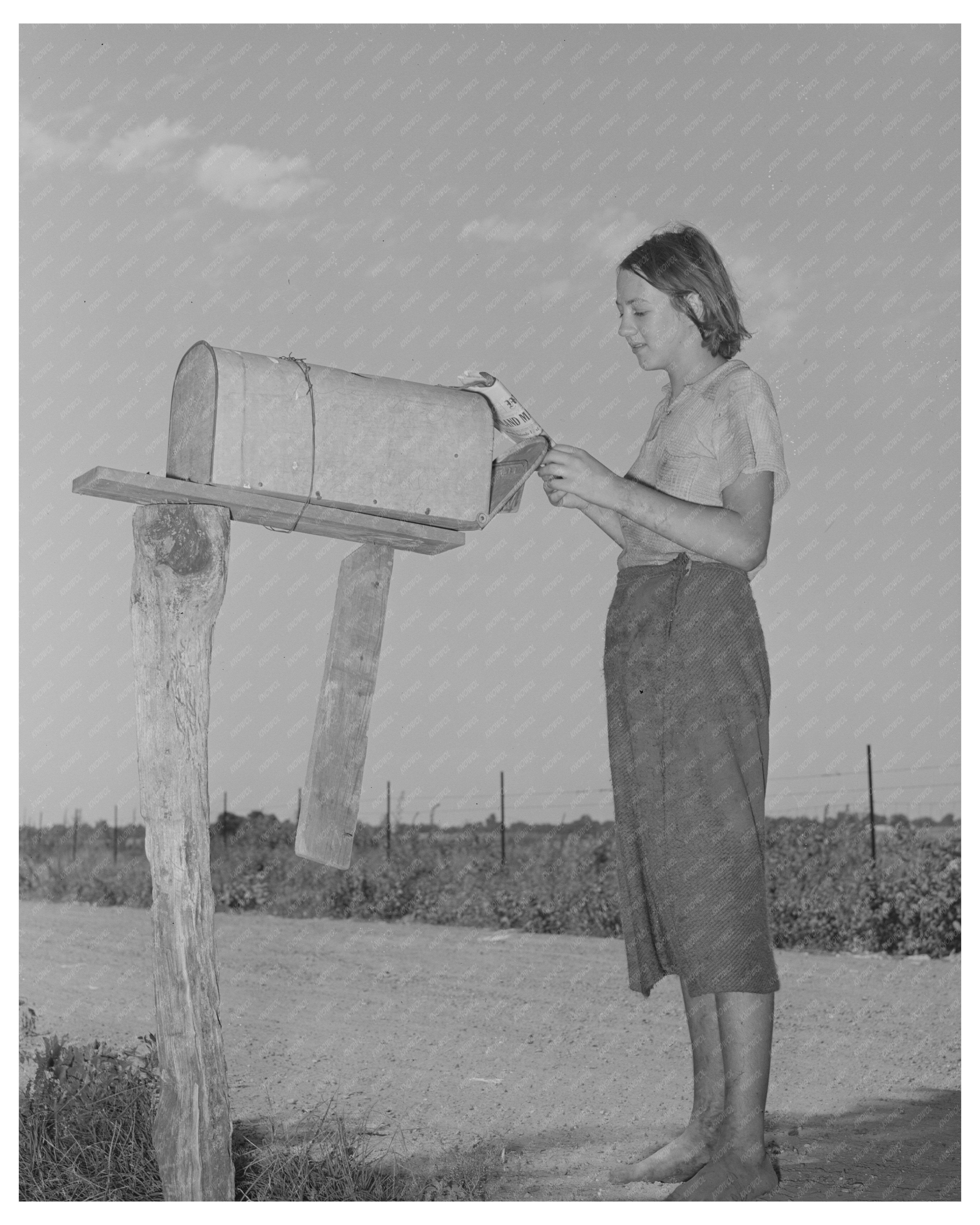Young Girl Retrieving Mail Muskogee Oklahoma 1939