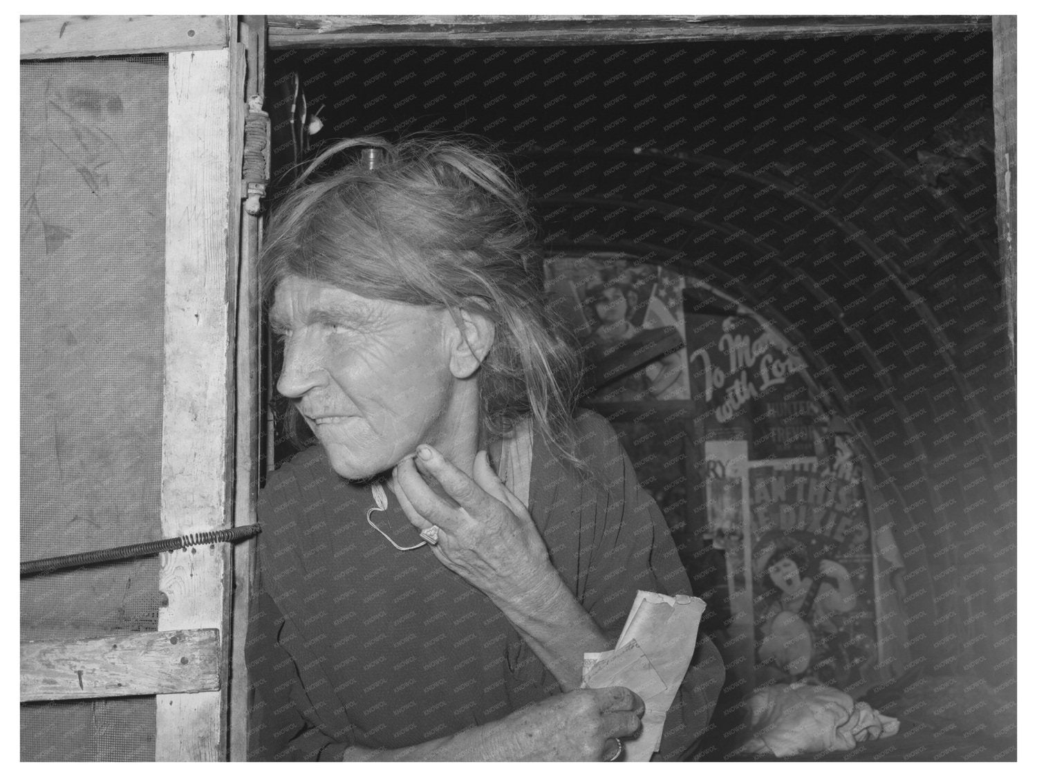 1939 Vintage Photo of Woman in Oklahoma City Transient Camp
