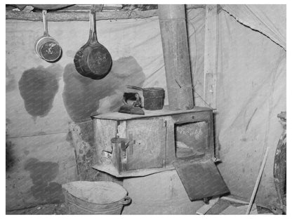 Vintage Cooking Stove in Tent Home Oklahoma City 1939
