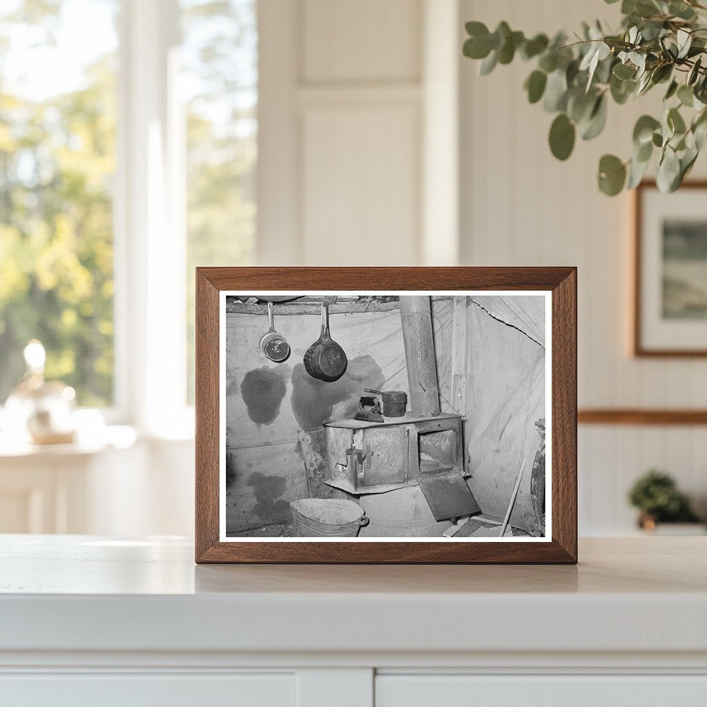 Vintage Cooking Stove in Tent Home Oklahoma City 1939