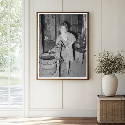 Child Drawing Water in Camp Scene Oklahoma City 1939