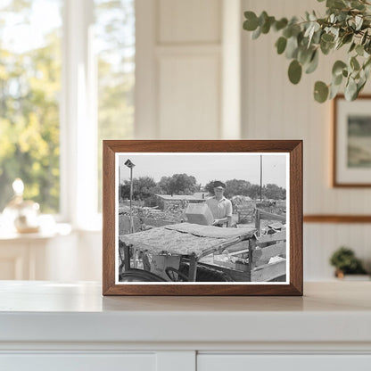 Oklahoma City 1939 Boy Unloading Crates from Oil Truck