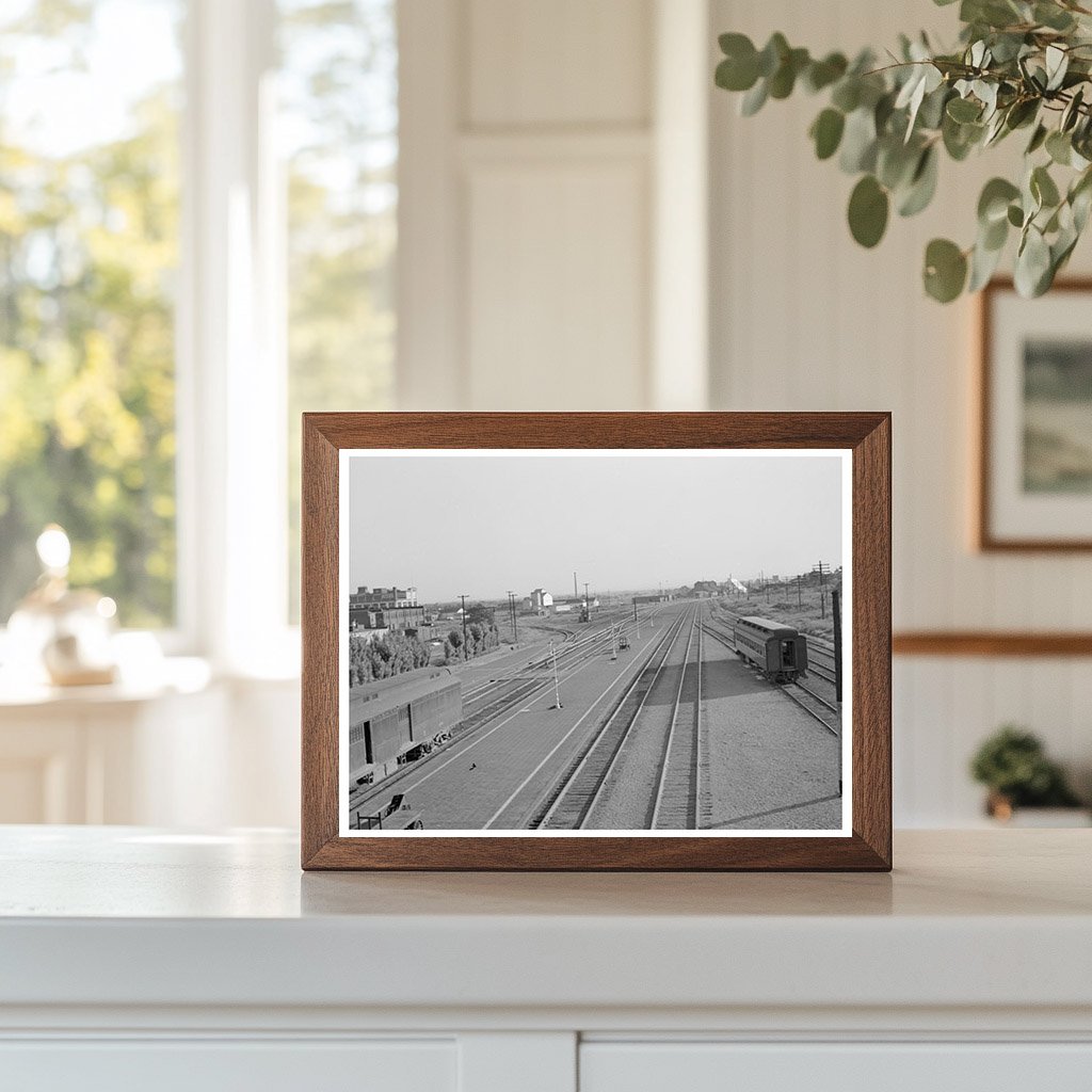 Vintage Railroad Yard Scene Muskogee Oklahoma 1939