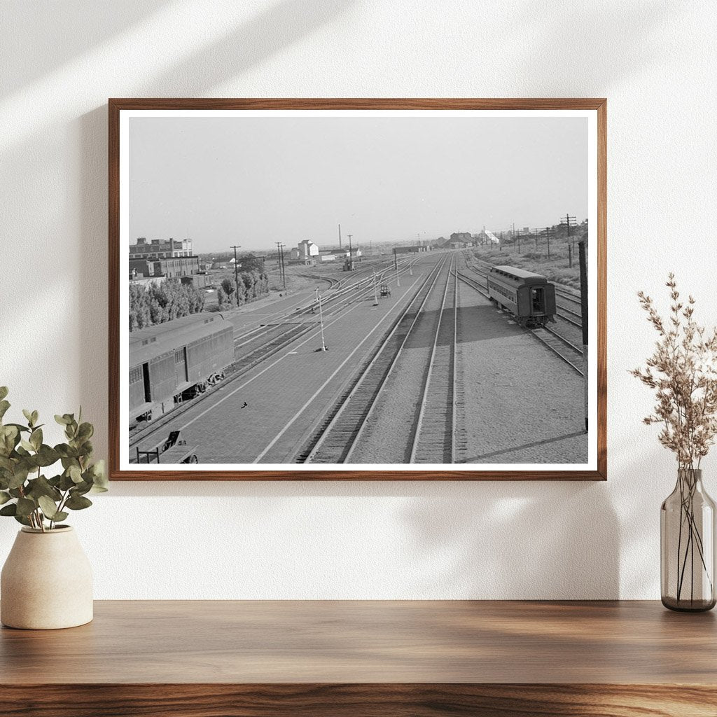 Vintage Railroad Yard Scene Muskogee Oklahoma 1939