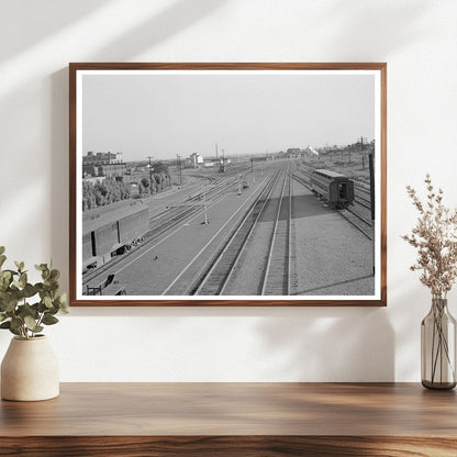 Vintage Railroad Yard Scene Muskogee Oklahoma 1939
