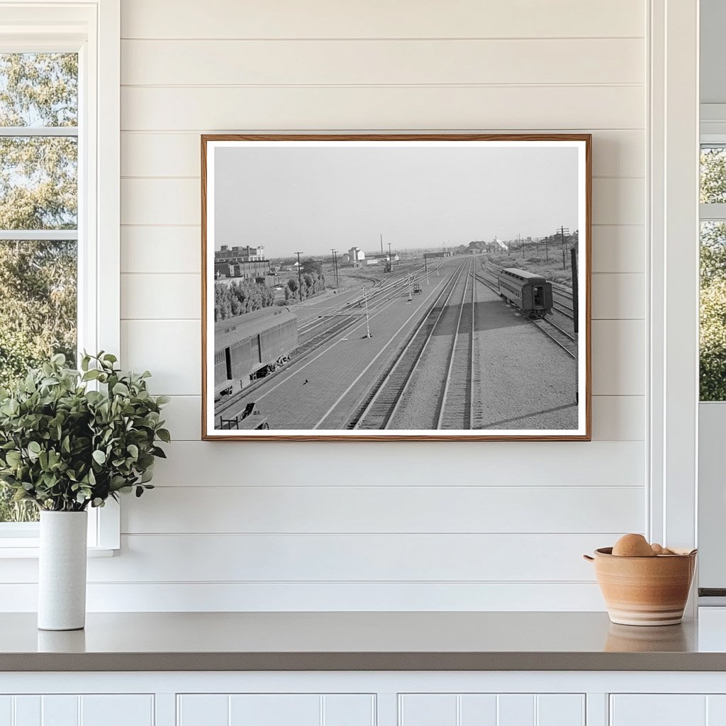 Vintage Railroad Yard Scene Muskogee Oklahoma 1939