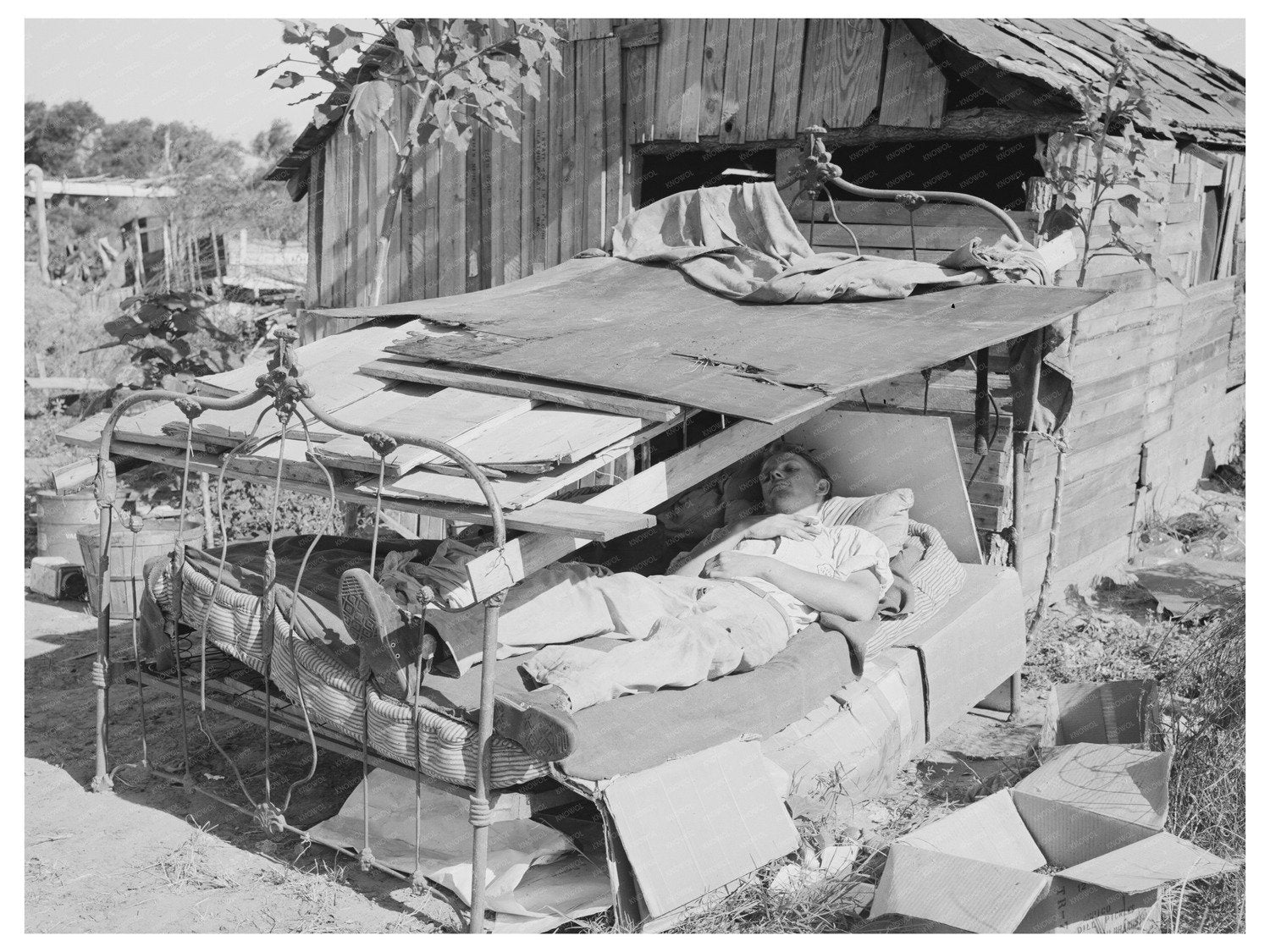 Vintage Camp Bed with Roof Oklahoma City July 1939