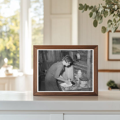Mays Avenue Camp Resident Prepares Biscuits July 1939