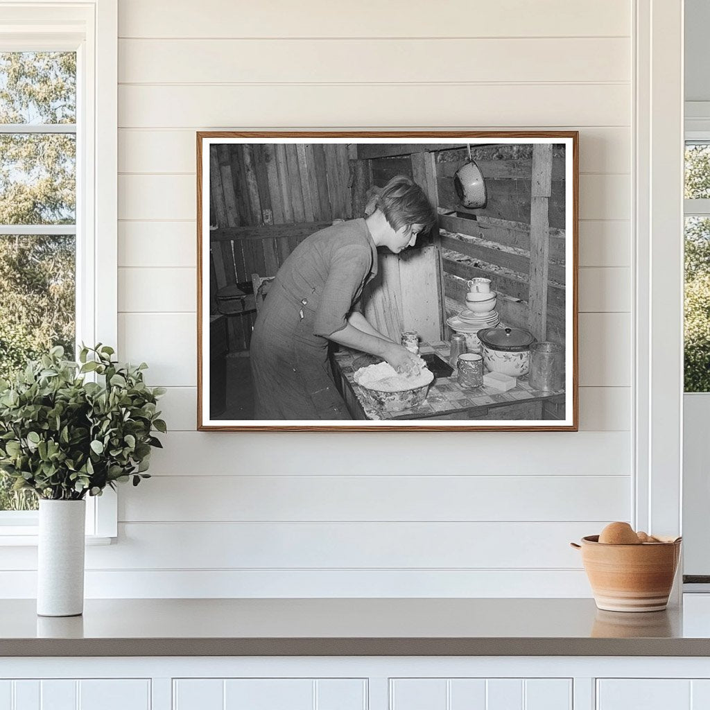 Mays Avenue Camp Resident Prepares Biscuits July 1939