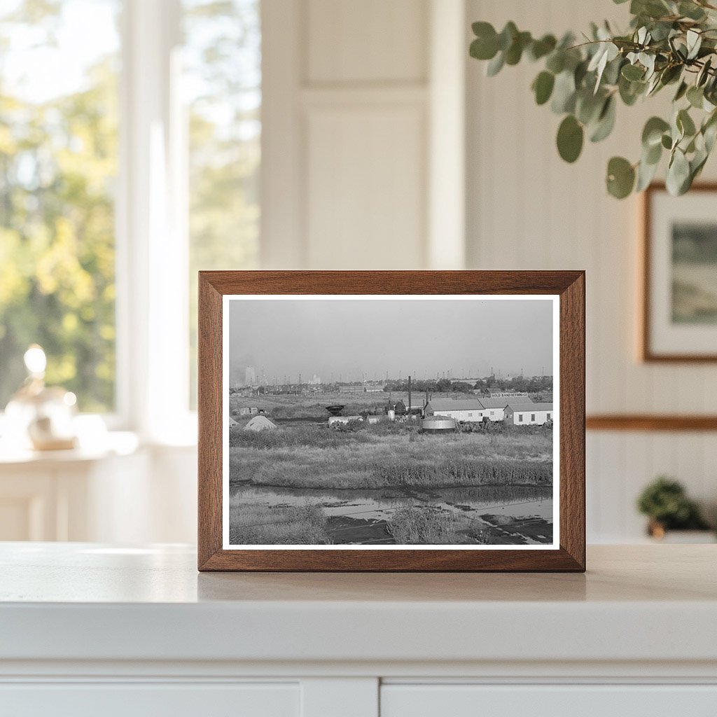 Oklahoma City Business Section with Oil Refinery 1939