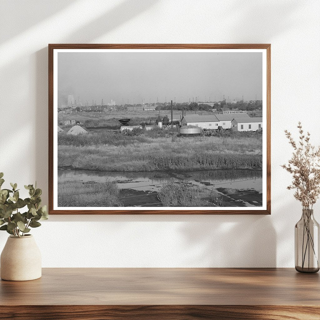 Oklahoma City Business Section with Oil Refinery 1939