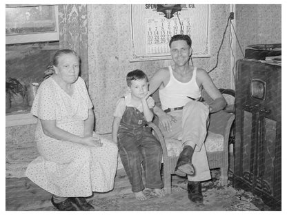 Truck Driver with Family in Seminole Oklahoma 1939