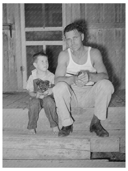 Oil Field Truck Driver and Son on Porch Seminole 1939