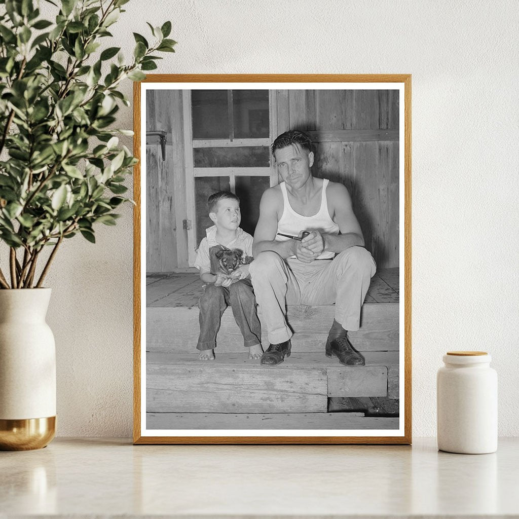 Oil Field Truck Driver and Son on Porch Seminole 1939