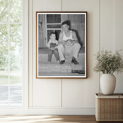 Oil Field Truck Driver and Son on Porch Seminole 1939