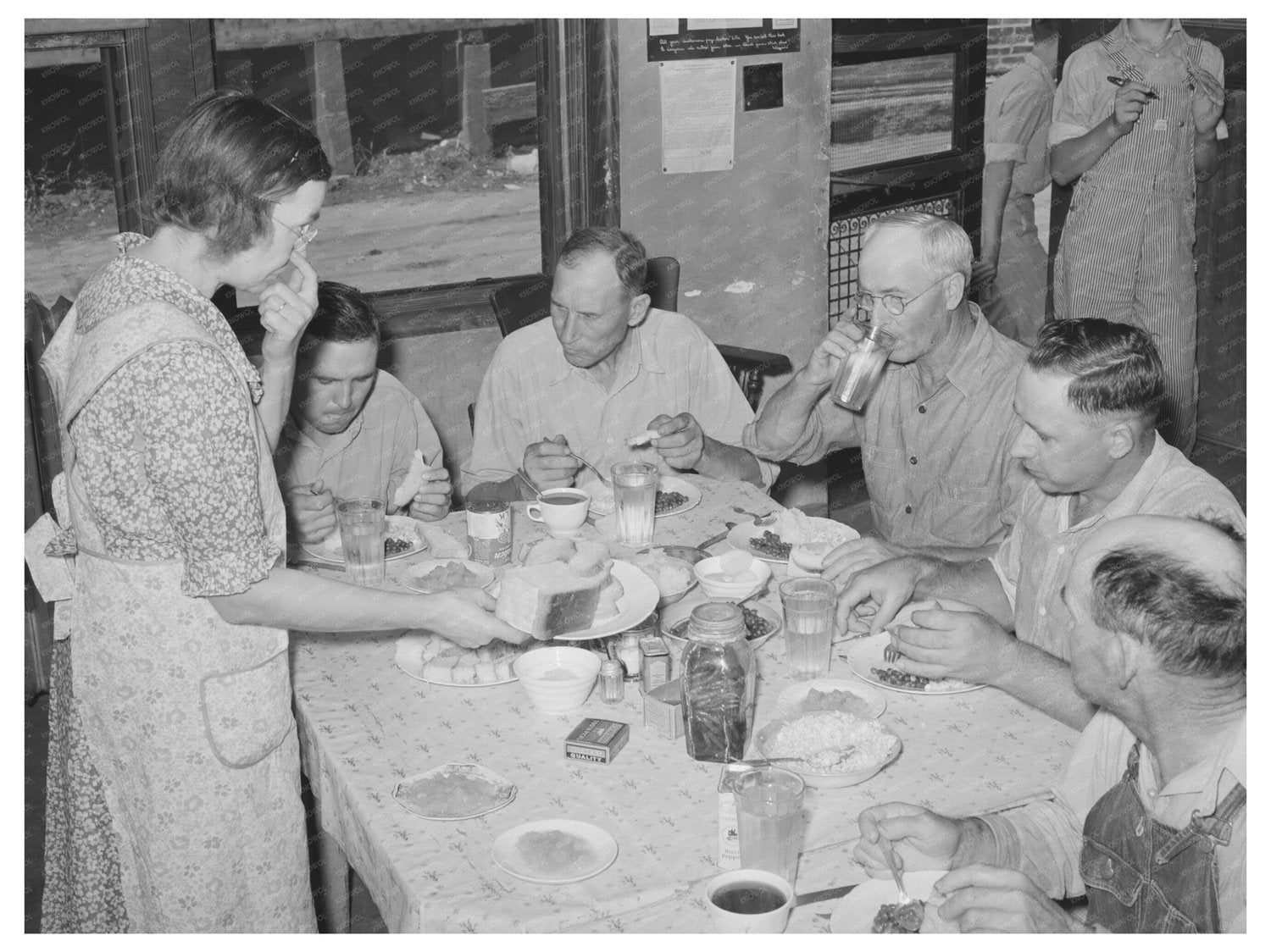Oil Workers Union Members Lunching in Seminole Oklahoma 1939