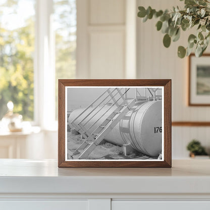 1939 Oil Refinery Storage Tank and Staircase in Oklahoma