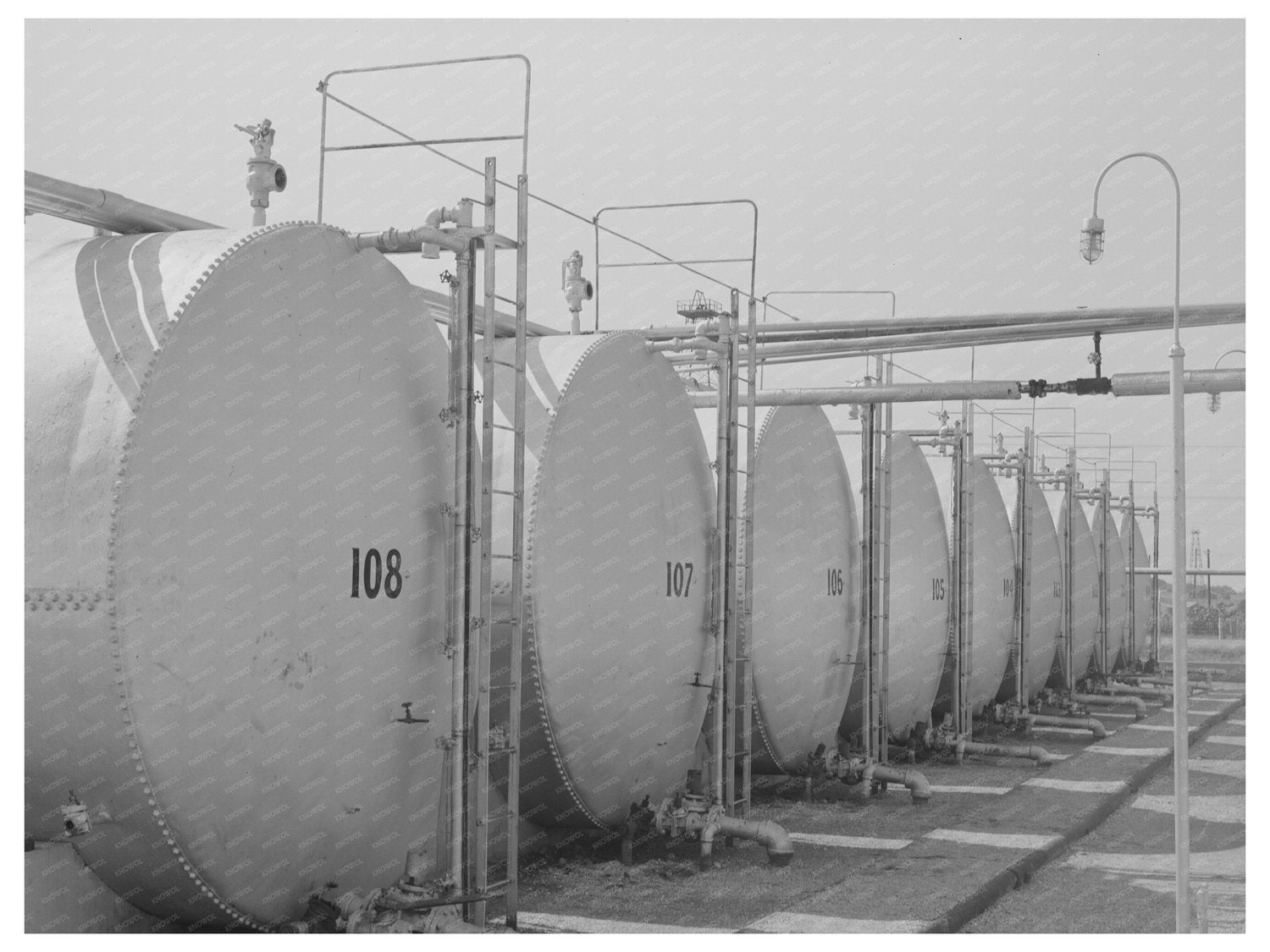 Seminole Oklahoma Oil Refinery Storage Tanks 1939
