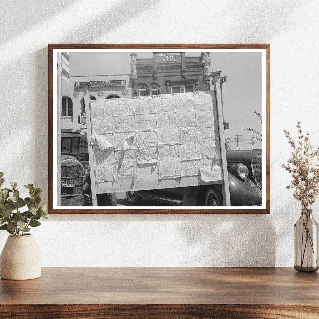 Perry Oklahoma Courthouse Bulletin Board August 1939