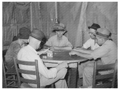 Workers Playing Dominoes at Seminole Oil Field 1939