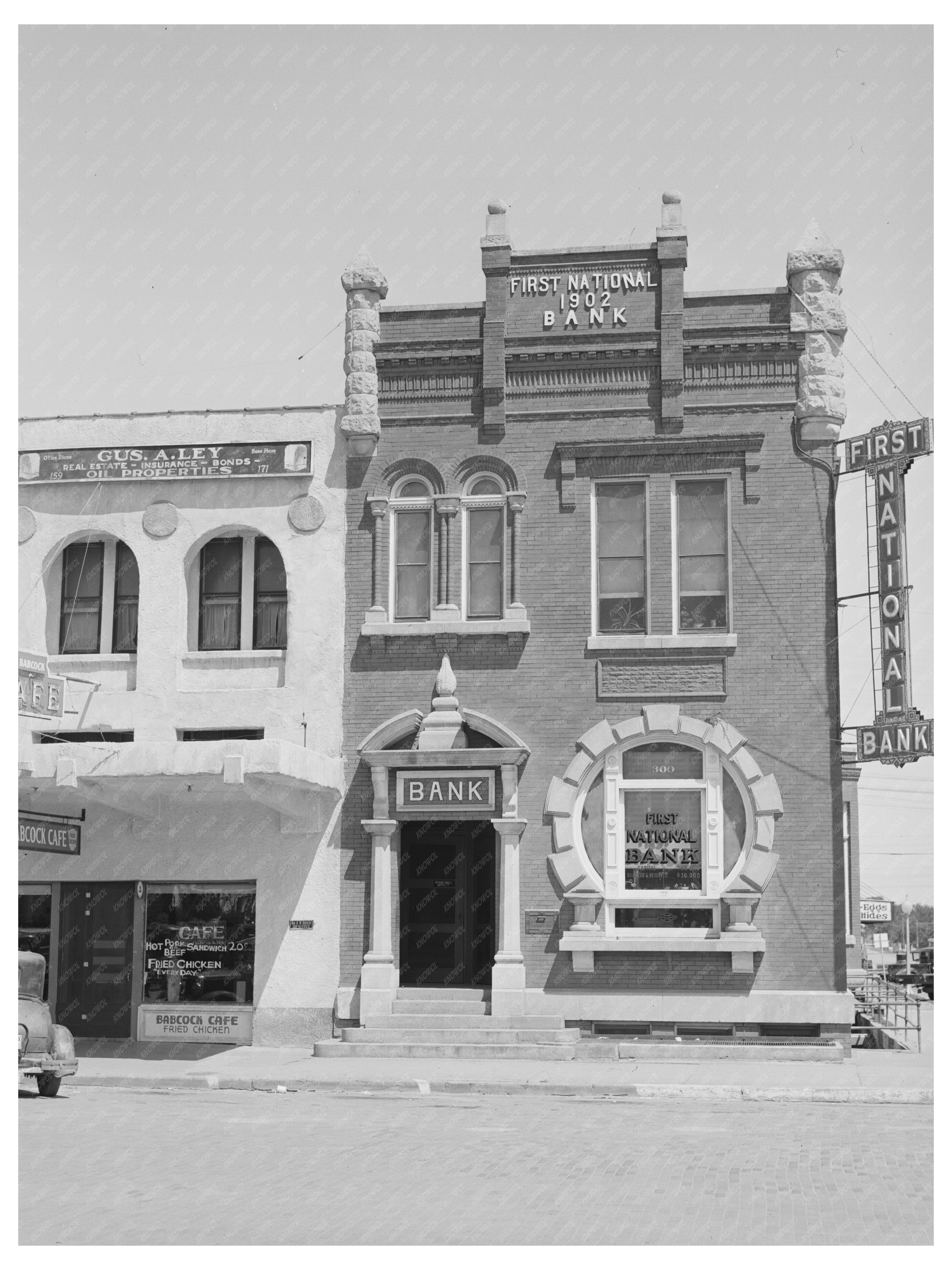 Perry Oklahoma Bank Vintage Photo August 1939